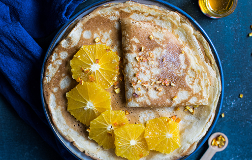 Crêpes with Orange Spread and Modica chocolate